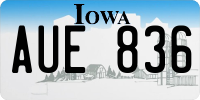 IA license plate AUE836