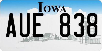 IA license plate AUE838