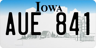 IA license plate AUE841