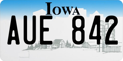 IA license plate AUE842