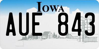 IA license plate AUE843