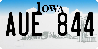 IA license plate AUE844
