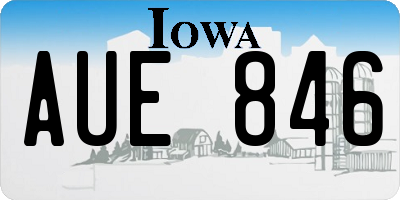 IA license plate AUE846