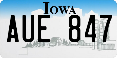 IA license plate AUE847