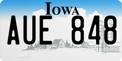 IA license plate AUE848