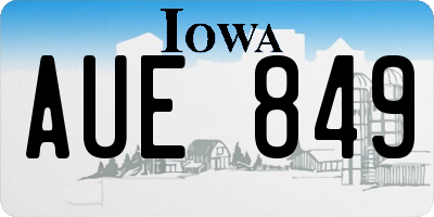 IA license plate AUE849