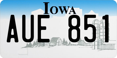 IA license plate AUE851