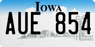 IA license plate AUE854