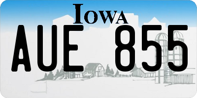 IA license plate AUE855