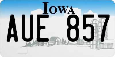 IA license plate AUE857