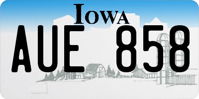 IA license plate AUE858