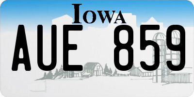IA license plate AUE859