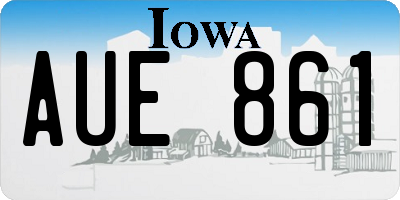IA license plate AUE861