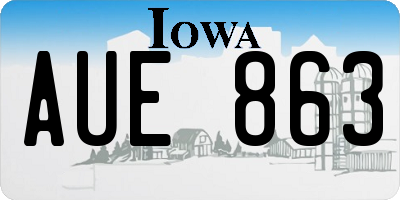 IA license plate AUE863