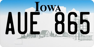 IA license plate AUE865