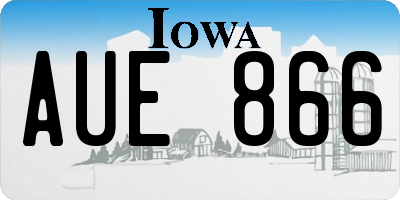 IA license plate AUE866