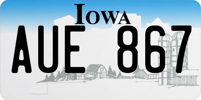 IA license plate AUE867