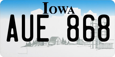 IA license plate AUE868