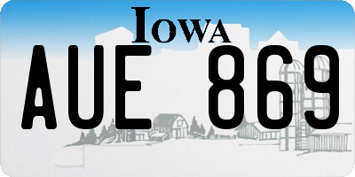 IA license plate AUE869