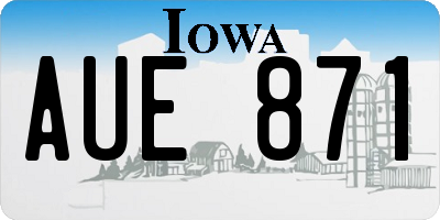 IA license plate AUE871