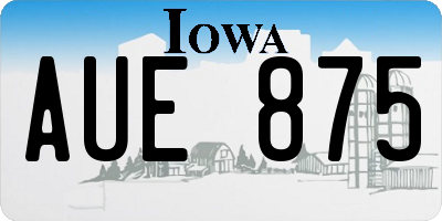 IA license plate AUE875