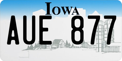 IA license plate AUE877