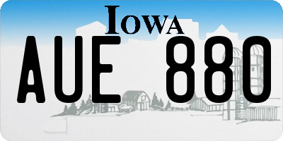 IA license plate AUE880