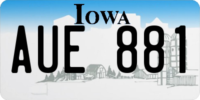 IA license plate AUE881