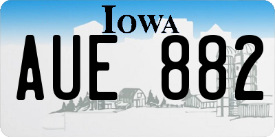 IA license plate AUE882
