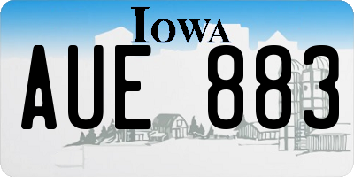 IA license plate AUE883