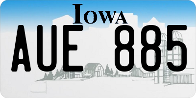 IA license plate AUE885