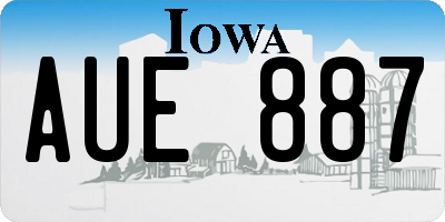 IA license plate AUE887