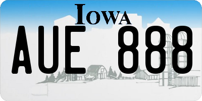 IA license plate AUE888