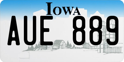 IA license plate AUE889