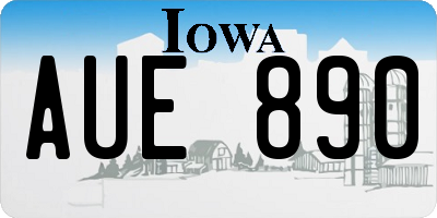 IA license plate AUE890