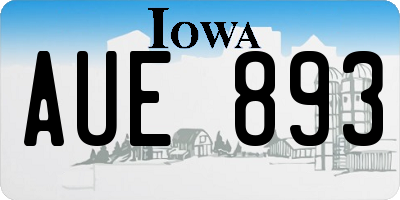 IA license plate AUE893