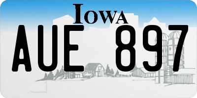 IA license plate AUE897