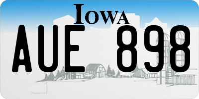 IA license plate AUE898