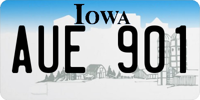 IA license plate AUE901