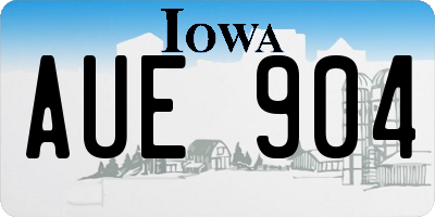 IA license plate AUE904