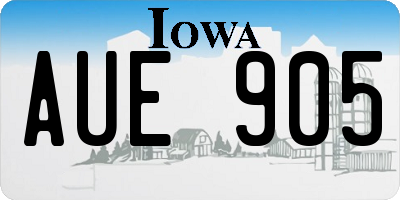 IA license plate AUE905