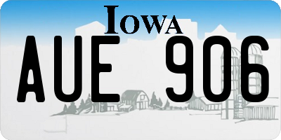IA license plate AUE906