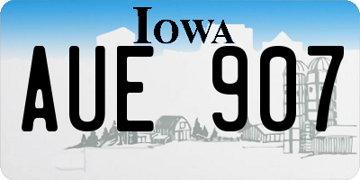 IA license plate AUE907