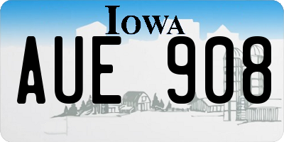 IA license plate AUE908