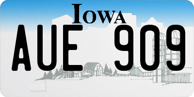 IA license plate AUE909