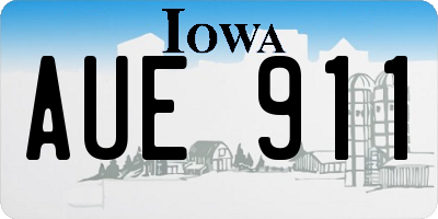IA license plate AUE911