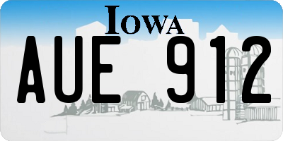 IA license plate AUE912