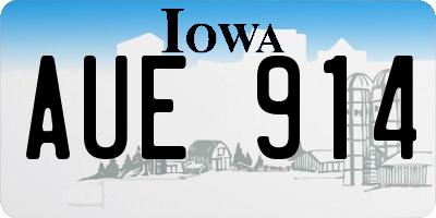 IA license plate AUE914