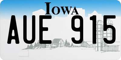 IA license plate AUE915
