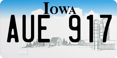 IA license plate AUE917